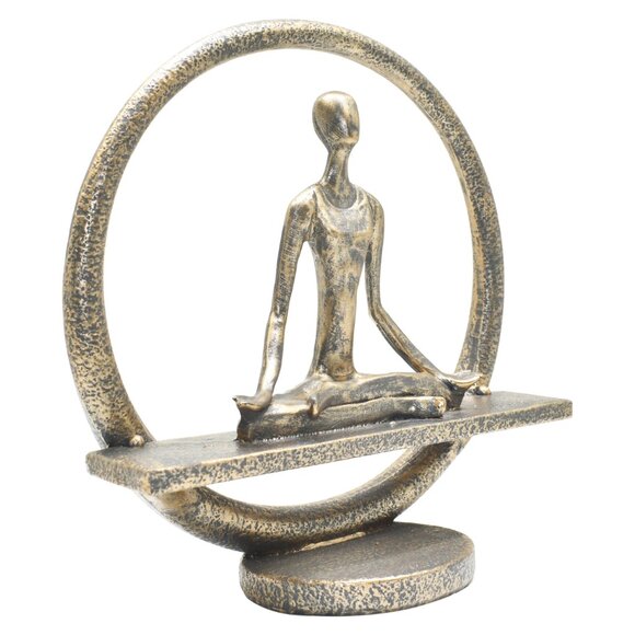 Adam & Friends Home Decor Yoga Meditation Circle Sculpture | 1-Piece | Pewter - Picture 3 of 7